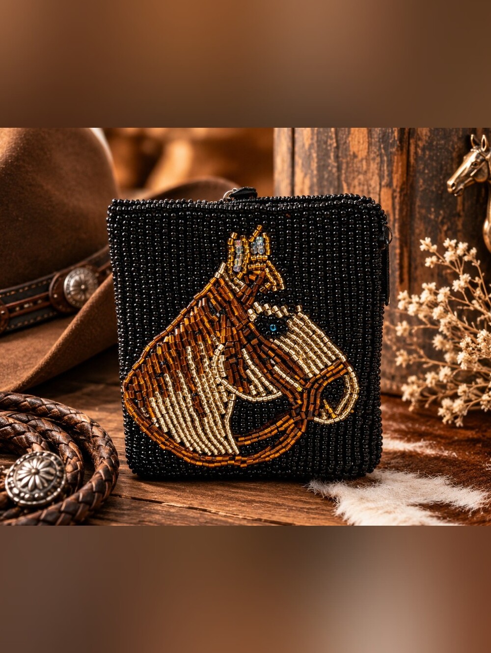 🐴 Not Mr. Ed… But He Sure Is Money! 🤎✨ Vintage Beaded Horse Coin Purse